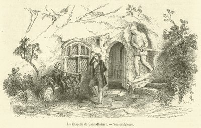 De kapel van Sint-Robert, buitenaanzicht door French School