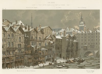 La Cité, tussen de Pont Notre-Dame en de Pont au Change, 1650 door French School