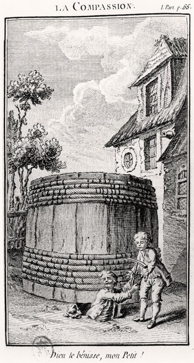 Het medeleven (gravure) door French School