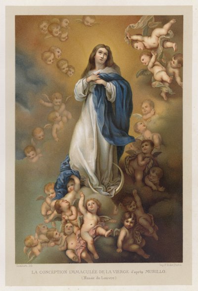 De Onbevlekte Ontvangenis van de Maagd naar Murillo, Louvre Museum door French School