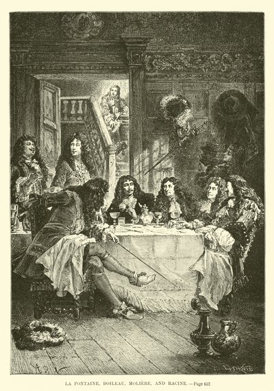 La Fontaine, Boileau, Molière en Racine door French School