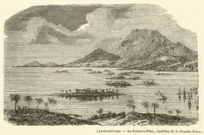 Guadeloupe, La Pointe-à-Pitre, hoofdplaats van Grande-Terre, gedeeltelijk verwoest door de aardbeving van 8 februari 1843 door French School