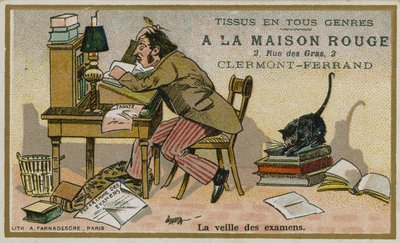 La Maison Rouge handelskaart, de avond voor de examens door French School