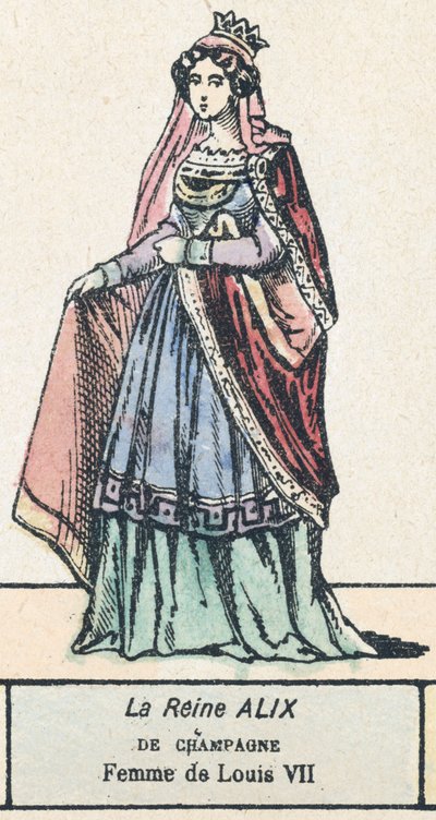 Koningin Alix van Champagne, vrouw van Lodewijk VII door French School