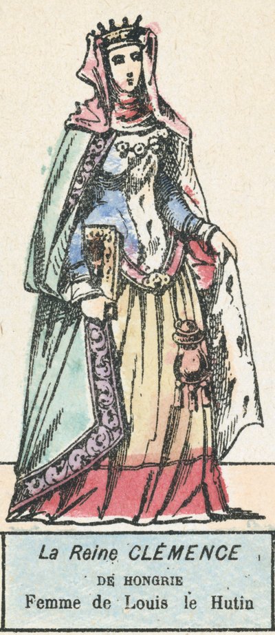Koningin Clemence van Hongarije, vrouw van Lodewijk de Hutin door French School