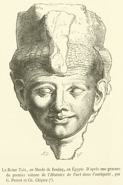 De koningin Taia, in het Boulaq Museum, in Egypte door French School