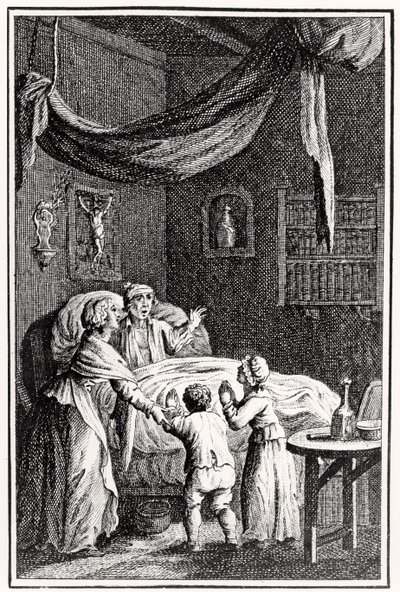 Het leven van mijn vader (gravure) door French School