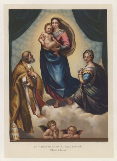 De Maagd van Sint Sixtus, naar Raphael, Museum van Dresden door French School