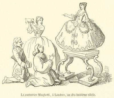 De zangeres Minghetti, in Londen, in de achttiende eeuw door French School