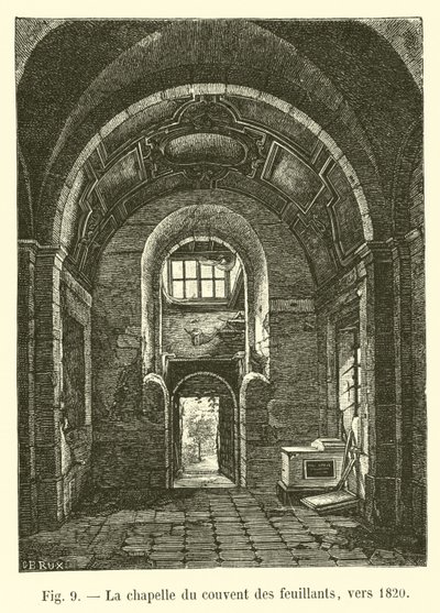 De kapel van het klooster van de Feuillants, rond 1820 door French School
