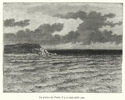 De vlakte van Parijs, honderd tot duizend jaar geleden (gravure) door French School