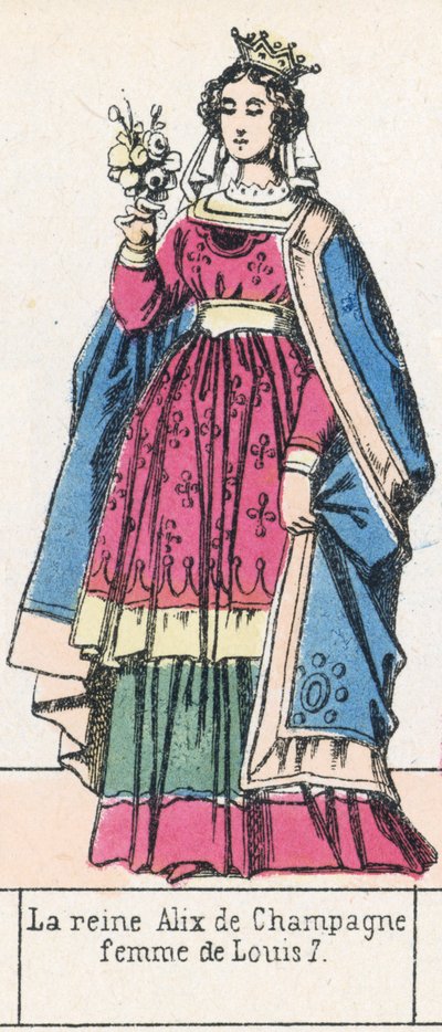Koningin Alix van Champagne, vrouw van Lodewijk VII door French School