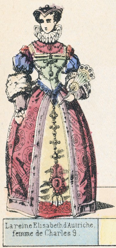 Koningin Elisabeth van Oostenrijk, vrouw van Karel IX door French School