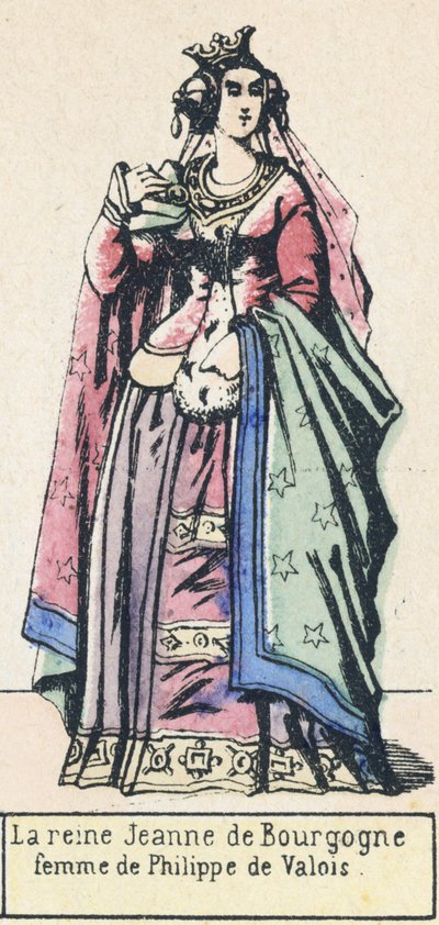 Koningin Jeanne van Bourgondië, vrouw van Filips van Valois door French School