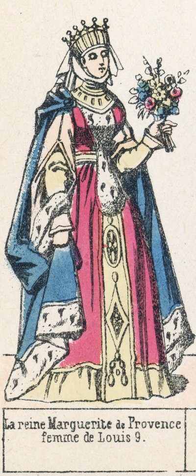 Koningin Margaretha van Provence, vrouw van Lodewijk IX door French School