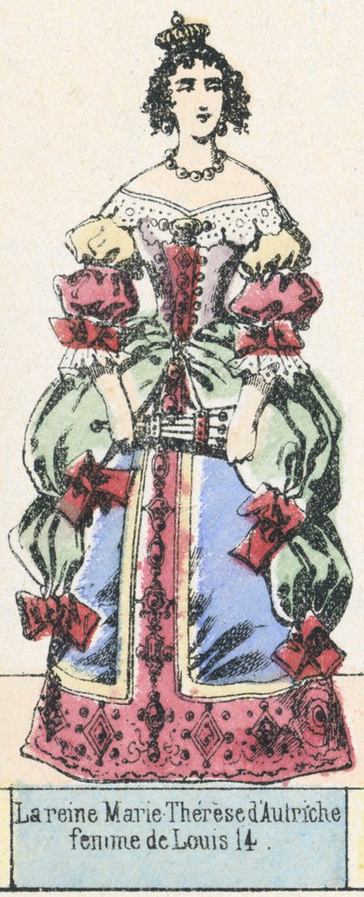 Koningin Marie Therese van Oostenrijk, vrouw van Lodewijk XIV door French School