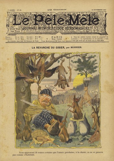 La revanche du gibier. Illustratie voor Le Pele-Mele door French School