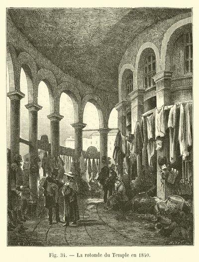 De rotonde van de Tempel in 1840 door French School