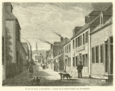De straat van Parijs, in Saint-Pierre door French School