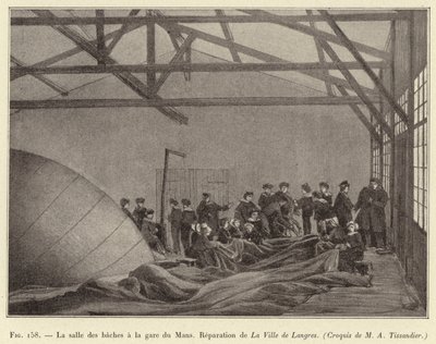 De zaal van de baches op het station van Le Mans, Reparatie van La Ville de Langres door French School