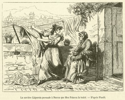 De heks Calpurnia overtuigt Nuccia dat Meo Patacca haar verraadt door French School