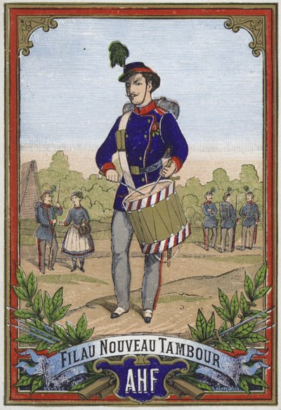 Label voor trommelaarsdraad door French School