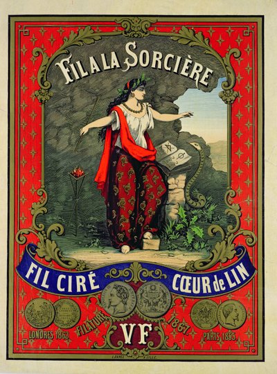 Label voor Fil à la Sorcière merk naaigaren door French School
