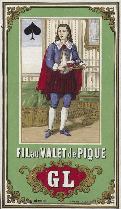 Label voor schoppenboer draad door French School