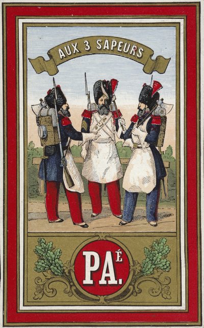 Label voor drie sappers draad door French School