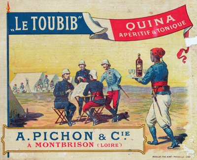 Etiket voor le Toubib Aperitief en Tonic Wijn, eind 19e eeuw door French School