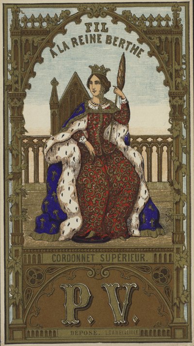 Label voor draad van koningin Berthe door French School