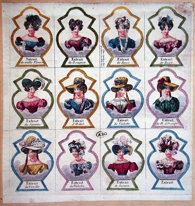 Labels voor parfums, c.1820 door French School