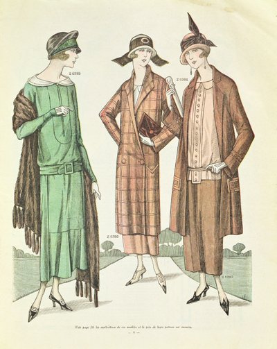 Damesmode, illustratie uit La Veritable Mode Francaise de Paris, 1924 door French School