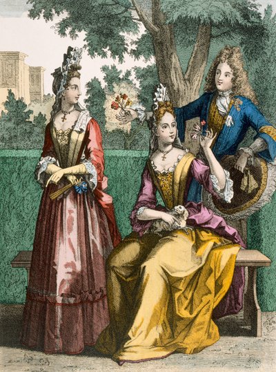Formele Dagjurken van Dames, 1690 door French School