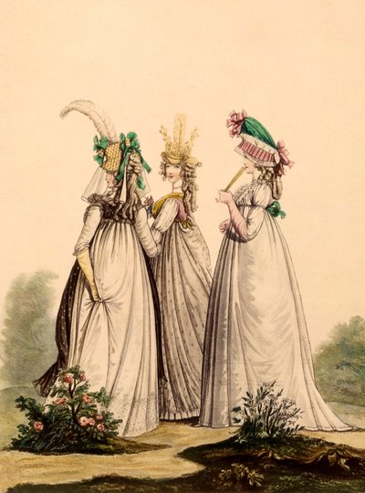 Dames in dagkleding - Modes Anglaises, 1795 door French School