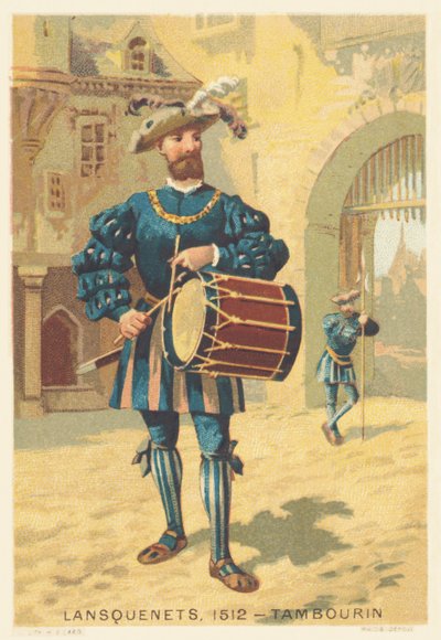 Lansquenets, Tambourine in 1512 (Huurlingen, voornamelijk Duits, in de 15e en 16e eeuw) door French School