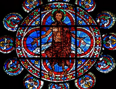 Laatste Oordeel: Christus - toont de wonden van de Kruisiging door French School