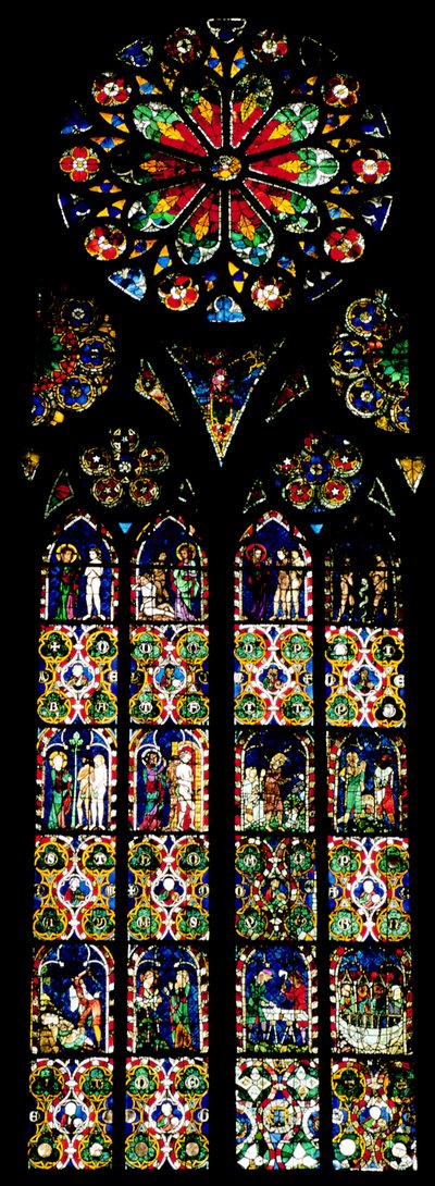 Laatste Oordeel en de Werken van Barmhartigheid, uit het zuidelijke schip, ca. 1325 door French School