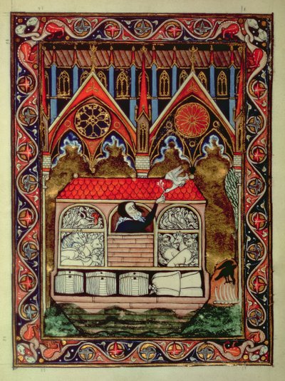 De ark van Noach, uit het Psalter van St. Louis, ca. 1258-70 door French School