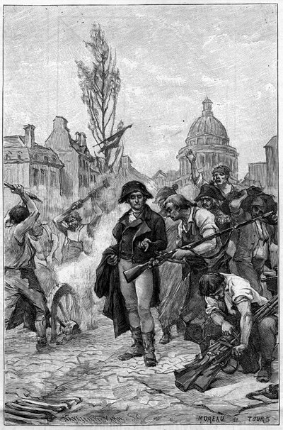 Lazare Carnot (1753-1823) inspecteert de wapenwerkplaatsen in Parijs in 1793. door French School