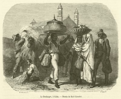 De bakker, in Cuba (gravure) door French School