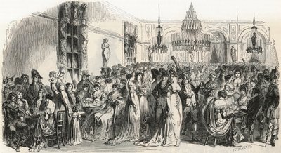 De Grote Salon van café Frascati in Parijs in de 19e eeuw - Gravure in 