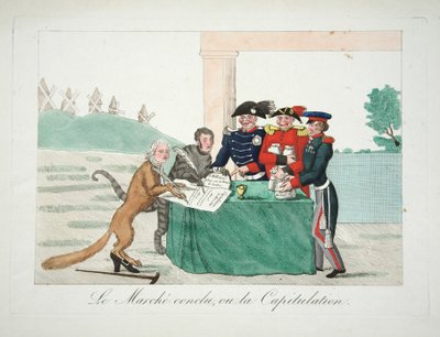 Le Marche conclu, ou la Capitulation, uitgegeven 1814 door French School