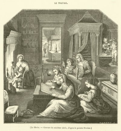 De ochtend (gravure) door French School