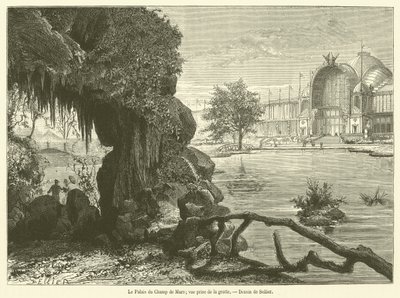 Het Paleis van Champ de Mars, gezien vanuit de grot door French School