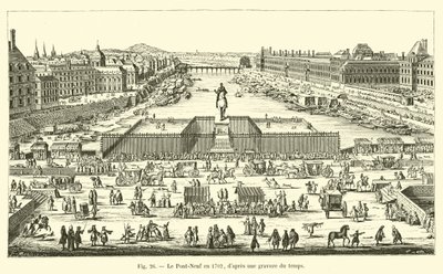 De Pont-Neuf in 1702, volgens een gravure uit die tijd door French School