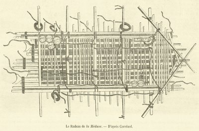Het vlot van de Medusa (gravure) door French School