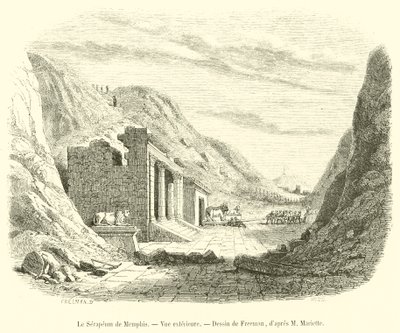 Het Serapeum van Memphis, Buitenaanzicht door French School