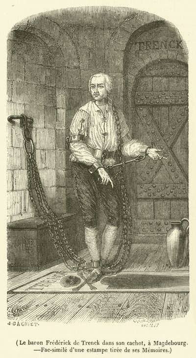 Baron Frederick de Trenck in zijn kerker, in Maagdenburg door French School