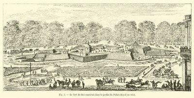 Het fort van de koning gebouwd in de tuin van het Palais-Royal in 1651 door French School